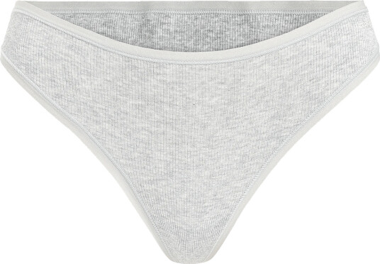 Organic Basics Core Rib Thong Grey S