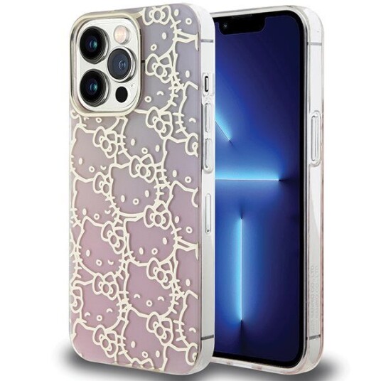 Hello Kitty Hkhcp14lhchpep Iphone 14 Pro 6.1" Pink/Pink Hardcase Iml Gradient Electrop Crowded Kitty Head