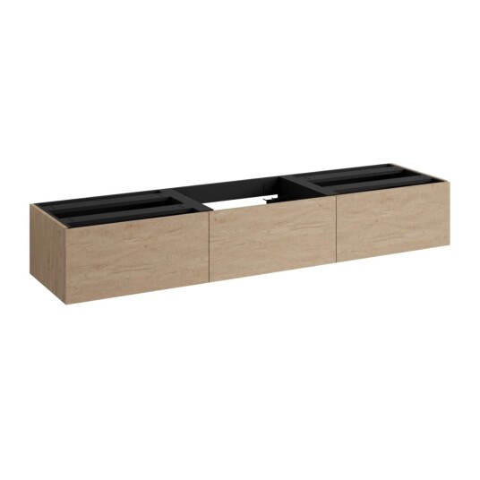 Vikingbad MIE Demi Slett Servantskap Mål: B60 180Xh46xd29 cm 3x60 Skandinavisk eik / 180cm