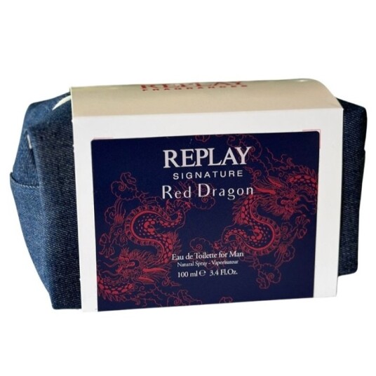 Replay Signature Red Dragon Gavesett Parfyme til Mann 100ml med Pochette