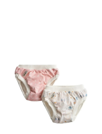 Imse Vimse Training Pants Jr 16-20 Kg, Pink Dots/White Teddy 2-P - Pink - JR 16/20KG