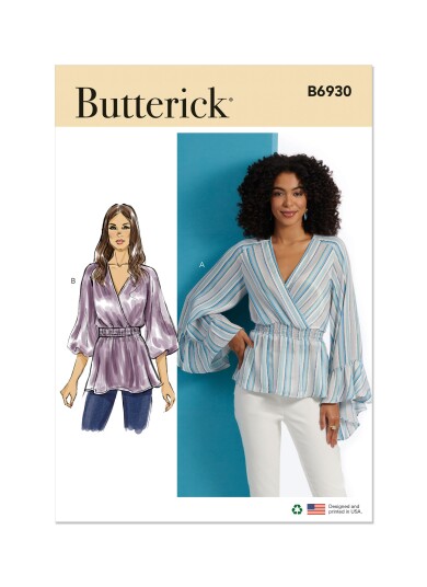 Butterick 6930 -Topp til dame D5  4-6-8-10-12 