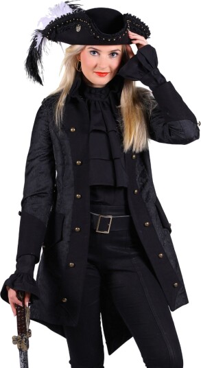 Thetru B.v. Piratkåpe Dame Svart Deluxe Large 2689-0100-000L