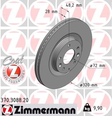 Bremseskive ZIMMERMANN 370.3088.20