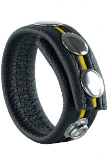 The Red Cockring En Cuir Black/Yellow