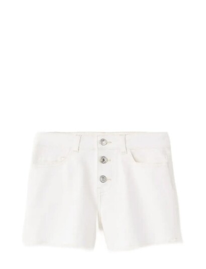 Mango Frayed Hem Shorts White 13 14