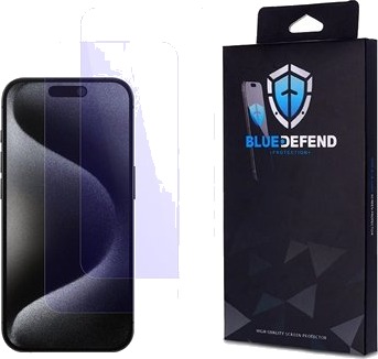 BlueDefend Anti-Blue Light Skjermbeskyttere Beskyttelsesglass iPhone 15 Pro Max 2 stk. BlueDefend Anti-Blue Light Skjermbeskyttere Beskyttelsesglass iPhone 15 Pro Max 2 stk.