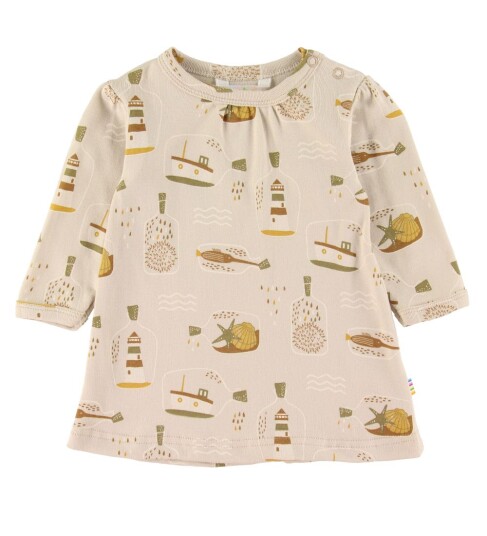 Joha Kjole Lys Beige m. Trykk 60 Kjole Brun Joha Kjole Lys Beige m. Trykk 60 Kjole Brun