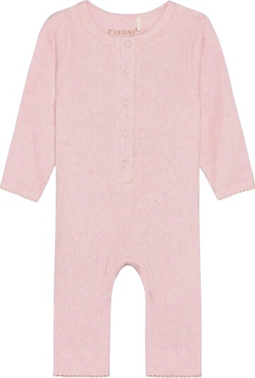 Blå | Rompers Ls Melange Rib | 56 Blå | Rompers Ls Melange Rib | 56
