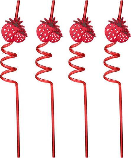 Seasons Summer Collection Sugerør Plast 4pk Jordbær