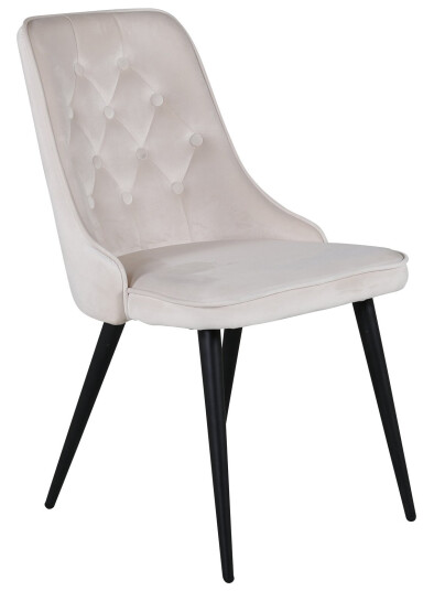 Venture Design Velvet deluxe spise stol Beige Fløyel/svart Beige