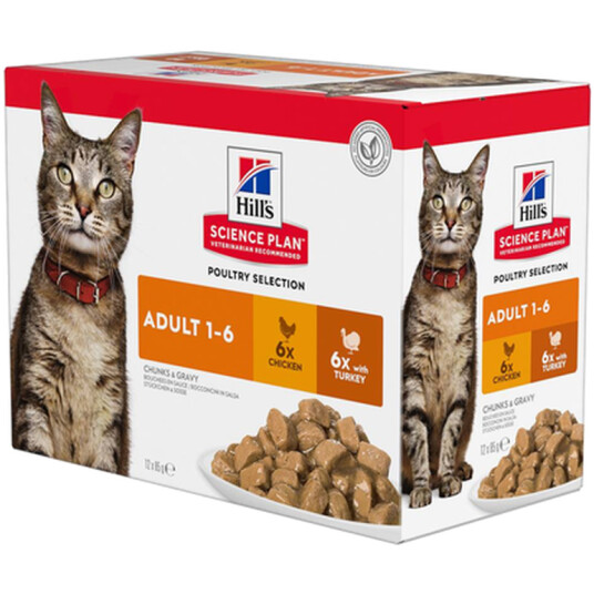 Adult Chicken Turkey Pouch Wet Cat Food 48 X 85 G