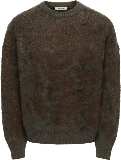 ONLY & SONS Onswillis Ls Jaquard Crew Ds Ww   BELUGA   XS