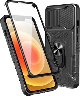 iPhone 13 Craftsman-cover med skjermbeskyttelse i herdet glass - svart
