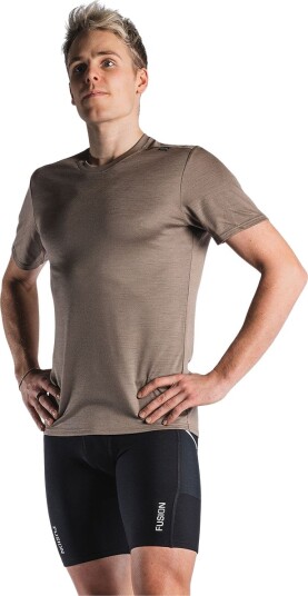 FUSION Technical Merino 150 Løpe T skjorte Herre Brun 2XL