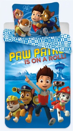Licens Paw Patrol sengetøy - 140x200 cm - Is on a roll Paw Patrol - Vendbart design - Sengesett i 100 % bomull