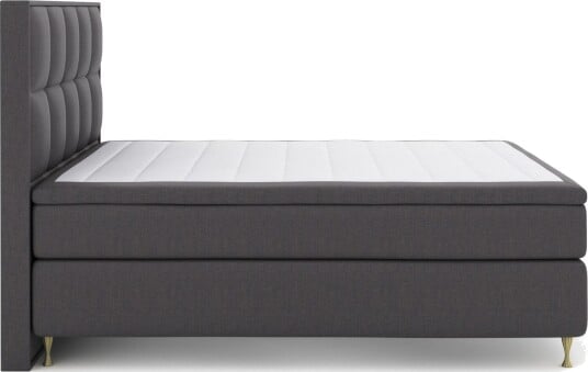 Select No 6 Komplett Sengepakke 180x200 Fast Memory/Pocket - Mørkegrå/Gullben