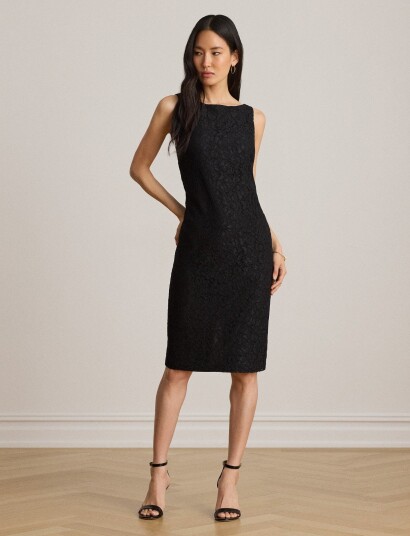 Lauren Ralph Lauren Lace Sleeveless Cocktail Dress Black 34 Lauren Ralph Lauren Lace Sleeveless Cocktail Dress Black 34