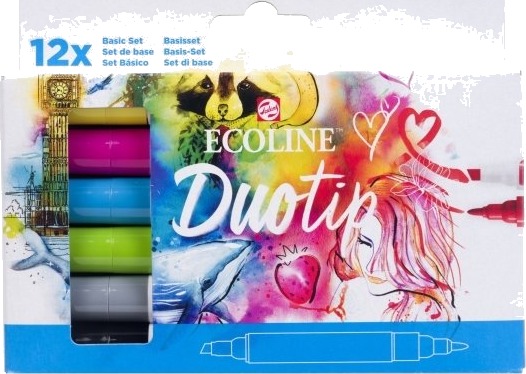 Ecoline Duotip Marker-Sett Basic | 12 Farger Ecoline Duotip Marker-Sett Basic | 12 Farger
