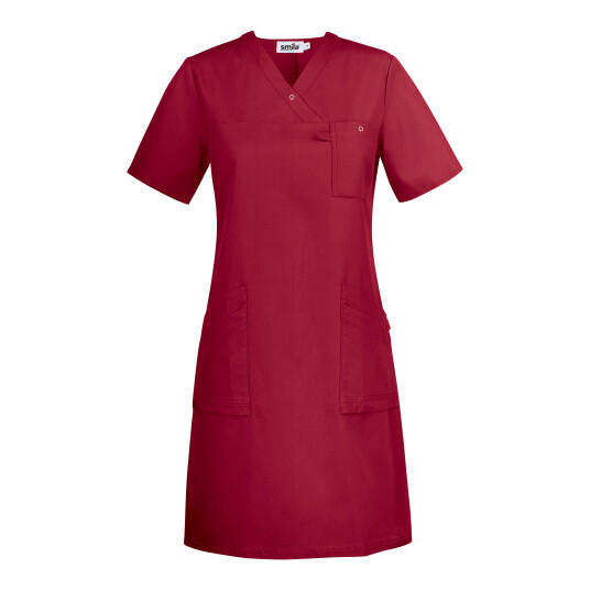 Smila Workwear Adina-kjole for kvinner mørk rød 1 stk SBG-70160-66 XXL