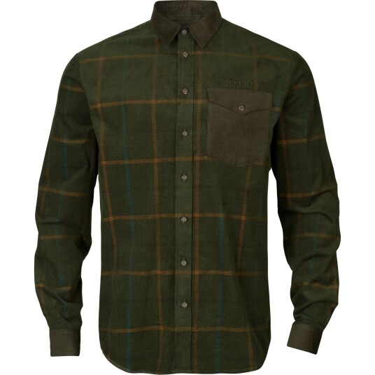 Härkila Kaldfjord rutete skjorte i kordfløyel Willow green check 4XL