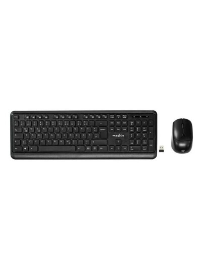 Nedis keyboard and mouse set QWERTZ German black Input Device Tastatur & Mussett Tysk Svart