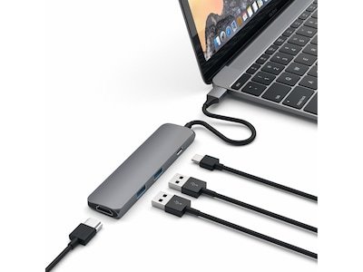 Satechi Slim MultiPort 4K Docking (stellargrå)