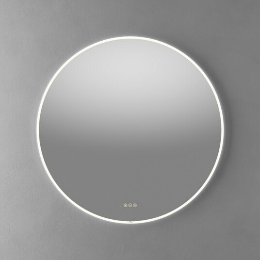 Speil Linn Bad Finden Rundt med LED Belysning og Dimmer 25010