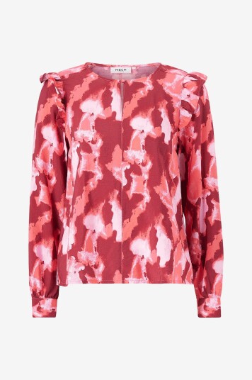 MSCH Copenhagen - Bluse mschMagnella Ladonna Top AOP - Rosa