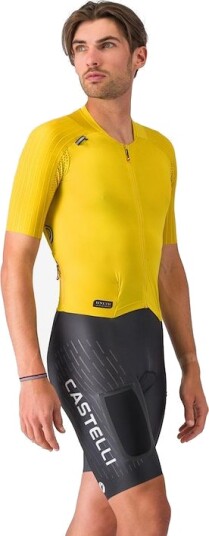 Castelli Unlimited Speedsuit korte ermer mango mojito/black/ivory herre