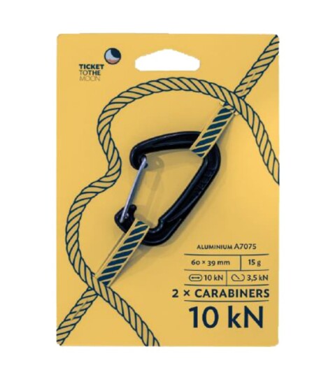 Ticket to the Moon Hammock Carabiner Pair 10kn OneSize, Black Ticket to the Moon Hammock Carabiner Pair 10kn OneSize, Black