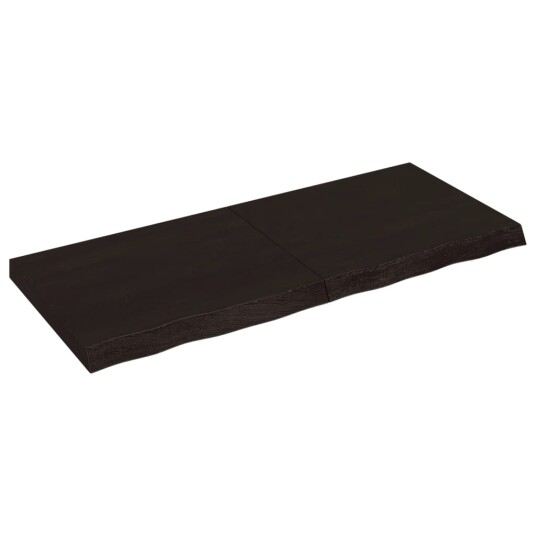 vidaXL Vegghylle m?rkegr? 120x50x6 cm behandlet heltre eik vidaXL Vegghylle m?rkegr? 120x50x6 cm behandlet heltre eik