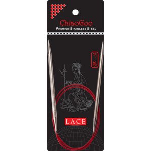 ChiaoGoo Red Lace Rundpinde Rustfrit Kirurgisk Stål 60 cm 3,5 mm
