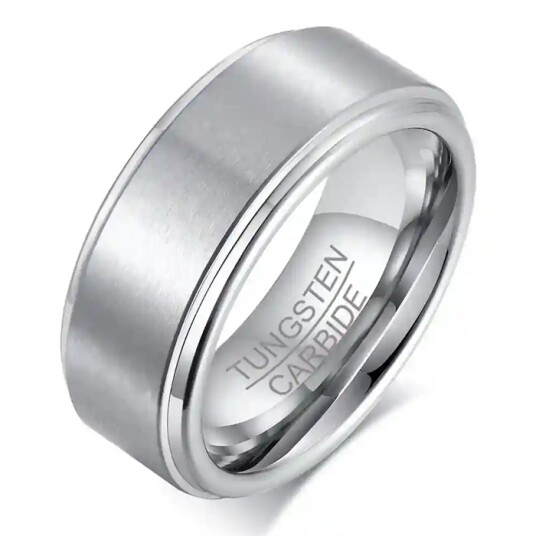 Silvercore Tungsten Ring 8 mm børstet stålfinish Silvercore Tungsten Ring 8 mm børstet stålfinish