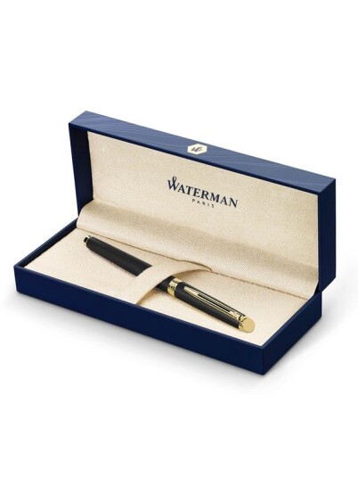 Waterman Hémisphère Rollerball Pen Matte Svart with 23k Gull Trim Fine Point Svart Ink Gift Box