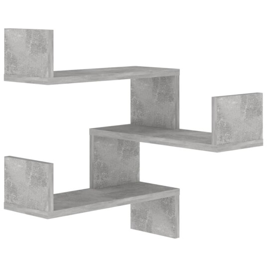 Veggmontert hjørnehylle betonggrå 40x40x50 cm sponplate 8720286596494 Veggmontert hjørnehylle betonggrå 40x40x50 cm sponplate 8720286596494