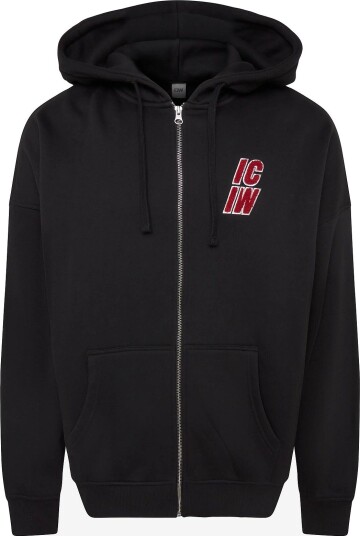 ICANIWILL Everyday Relaxed Zip Hoodie Terry Print M - BLACK - L