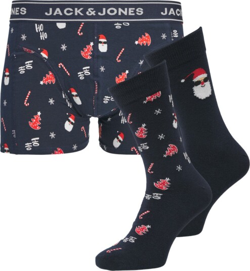 Jack & Jones Julegaveeske med Boxer og Sokker i Sky Captain for Barn 8-16 år