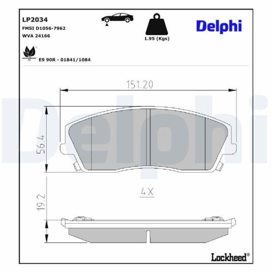 DELPHI LP2034 Bremseklosser