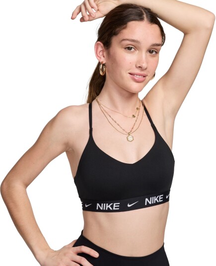 Nike Indy Light Support Adjustable Sports Bra Dame Black/Black/White XS Nike Indy Light Support Adjustable Sports Bra Dame Black/Black/White XS