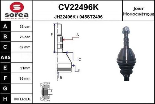 EAI CV22496K Drivledd EAI CV22496K Drivledd
