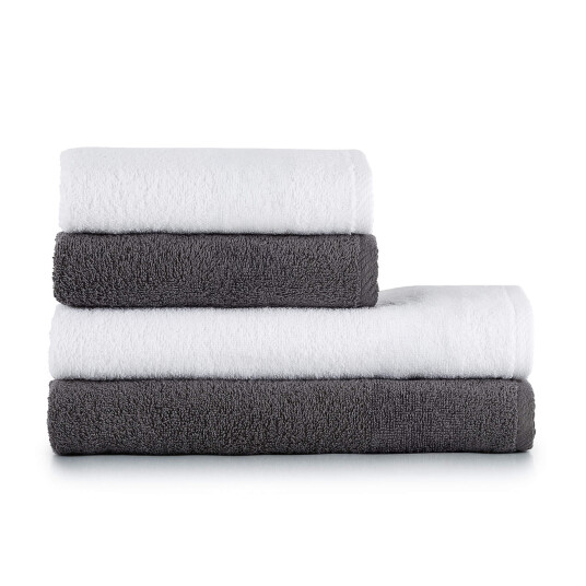 Heihus Fluffy Mix Håndklepakke Premium Hvit / Mørk grå 4-pakning 2XL+2L