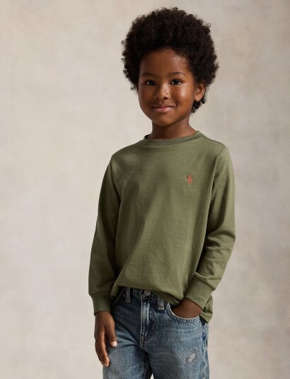 Ralph Lauren Kids Cotton Jersey Long Sleeve Tee Khaki green 5 Ralph Lauren Kids Cotton Jersey Long Sleeve Tee Khaki green 5