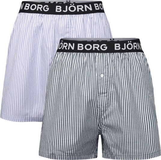 Björn Borg Cotton Stretch Logo Woven Boxer Shorts 2P   MULTIPACK 1   S