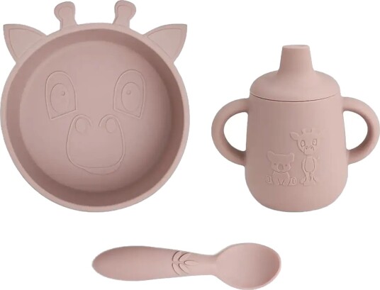 Nuuroo Elias Silicone Dinner Set 3 Pack Pink ONE SIZE Nuuroo Elias Silicone Dinner Set 3 Pack Pink ONE SIZE