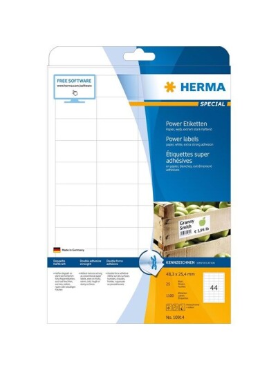 HERMA Power labels with strong adhesion A4 48.3 x 25.4 mm made of paper