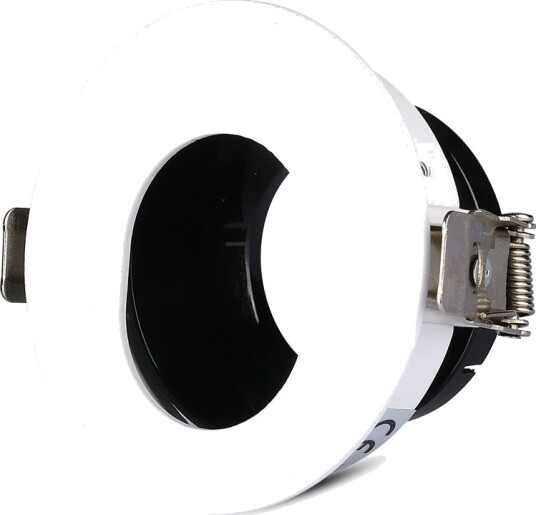 V Tac GU10 innfellingsspot   Rund hvit/sort aluminium asymmetrisk hull: Ø7,5 cm