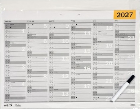 Veggkalender A4 2027 Dk