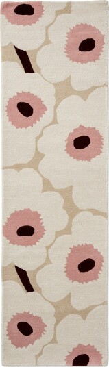 Unikko Ullteppe 80x300 cm, Beige/Rosa
