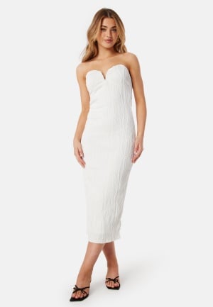 VERO MODA Vmcora tube wavy calf dress bride Blanc De Blanc XS